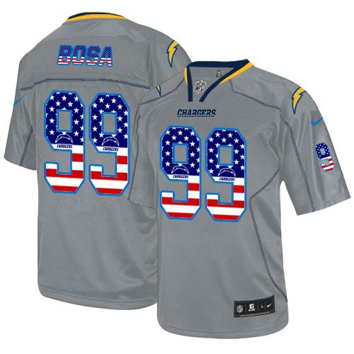 Nike Chargers #99 Joey Bosa Lights Out Grey Men's Stitched NFL Elite USA Flag Fashion Jersey